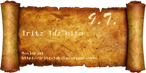 Iritz Tábita névjegykártya